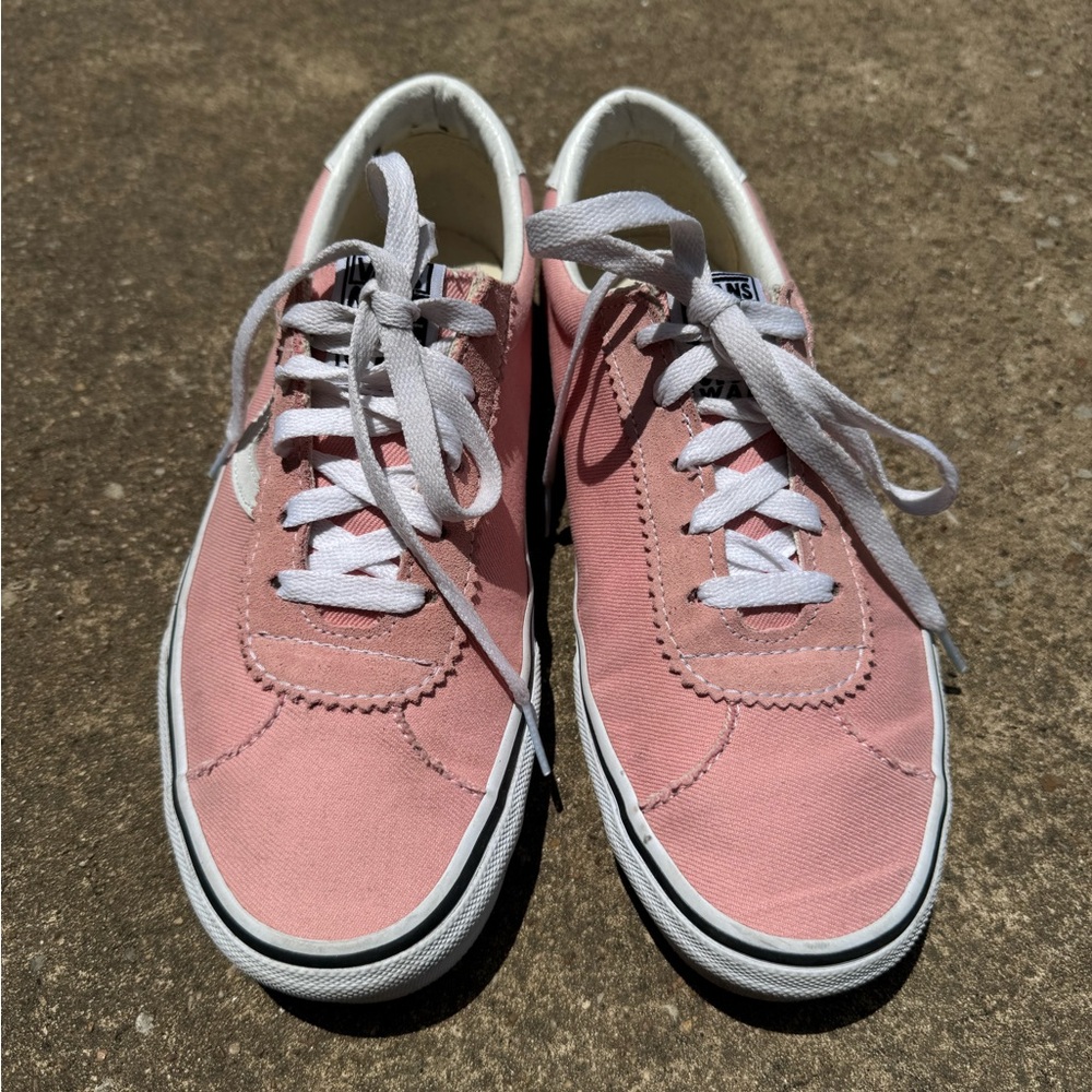 Vans Pink Canvas Sneakers with White Laces